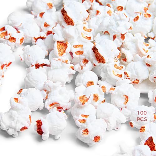 100 Stück künstliche Popcorn-Anhänger für Schmuckherstellung, Kunstharz-Anhänger für Halsketten, Armbänder, Ohrringe 100 Stück künstliche Popcorn-Anhänger für Schmuckherstellung, Kunstharz-Anhänger für Halsketten, Armbänder, Ohrringe von LUMINFLY