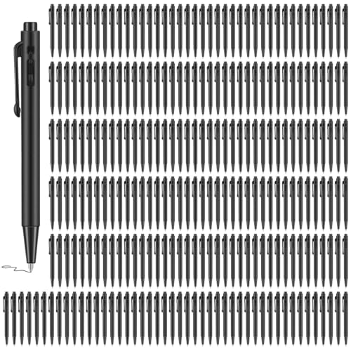 200 Mini-Kugelschreiber, einziehbar, klein, 0,7 mm, feine Spitze, Stifte mit Clip, schwarze Tinte, glattes Schreiben, Tintenroller für Schule, Büro, Notizbuch 200 Mini-Kugelschreiber, einziehbar, klein, 0,7 mm, feine Spitze, Stifte mit Clip, schwarze Tinte, glattes Schreiben, Tintenroller für Schule, Büro, Notizbuch von LUMINFLY