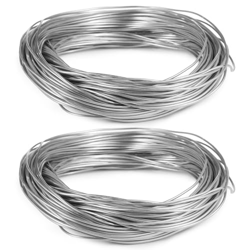 Aluminium-Basteldraht (2 Rollen), 0,2 cm dick, ideal für Blumen, Schmuck, Gartenarbeit und Modellierprojekte, 30 m von LUMINFLY