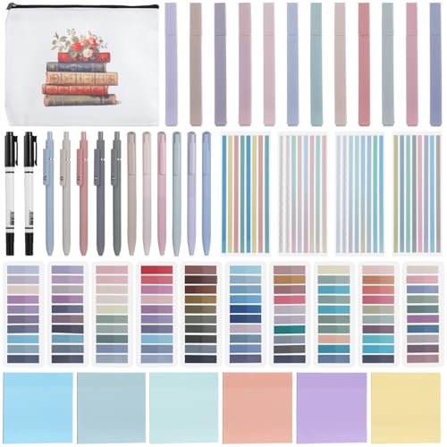 Komplettes Buchanmerkungs-Set - 2640 Haftnotizen, 300 Haftnotizen, 11 Gelstifte, 12 Textmarker und 2 Marker, für Studien- und Buchliebhaber Komplettes Buchanmerkungs-Set - 2640 Haftnotizen, 300 Haftnotizen, 11 Gelstifte, 12 Textmarker und 2 Marker, für Studien- und Buchliebhaber von LUMINFLY