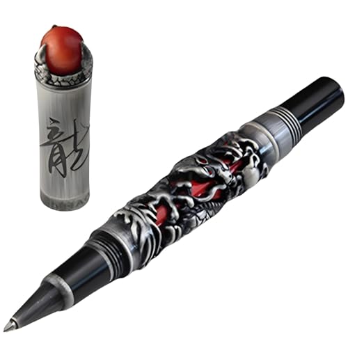 Luxuriöser Drachen-Füllfederhalter, Executive chinesischer Stil, Retro-Tagebuch und Signatur-Stift mit roten Achat-Details Luxuriöser Drachen-Füllfederhalter, Executive chinesischer Stil, Retro-Tagebuch und Signatur-Stift mit roten Achat-Details von LUMINFLY