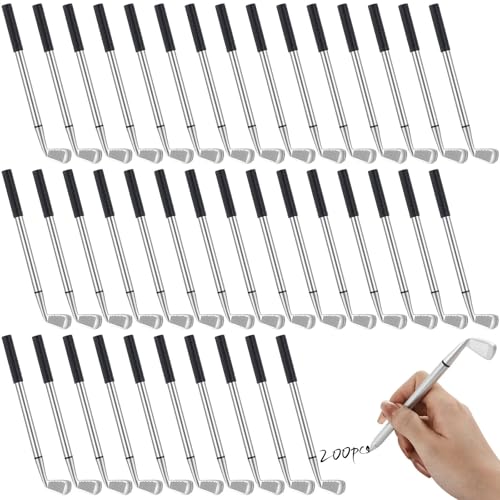 Mini-Golfschläger-Kugelschreiber, 1,0 mm, schwarze Tinte, ideal für Büro, Schule und Souvenirs, 200 Stück von LUMINFLY