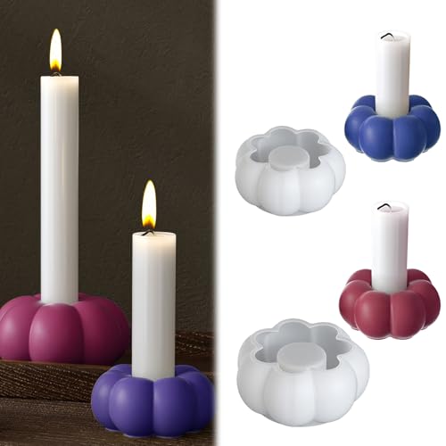 LUMOOM 2 Stück Kürbis Silikonformen Gießformen Kerzenhalter, Gießformen Silikon Kürbis, 3D Halloween DIY Kerzen Formen Silikon für Duftkerze, Handgefertigte Seife, Handwerk LUMOOM 2 Stück Kürbis Silikonformen Gießformen Kerzenhalter, Gießformen Silikon Kürbis, 3D Halloween DIY Kerzen Formen Silikon für Duftkerze, Handgefertigte Seife, Handwerk von LUMOOM