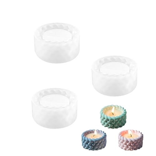 LUMOOM 3 Stück Silikonform Teelichthalter, Kerzenhalter Silikonformen, DIY Kerzen Gießformen Silikon, Gipsformen zum Gießen, für Kerzenherstellung, Blumentopf, Vorratsgefäß, Heimdekor LUMOOM 3 Stück Silikonform Teelichthalter, Kerzenhalter Silikonformen, DIY Kerzen Gießformen Silikon, Gipsformen zum Gießen, für Kerzenherstellung, Blumentopf, Vorratsgefäß, Heimdekor von LUMOOM