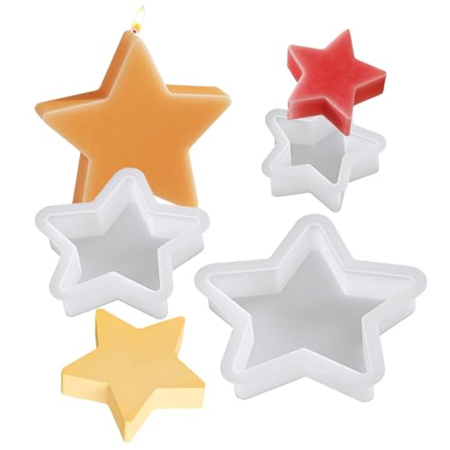 LUMOOM 3 Stück Silikonformen Gießformen Stern für Weihnachten, wiederverwendbare Sterne Silikonform als Kerzenformen zum Gießen von Gips, Epoxidharz, Silikon Gießform Kerzenhalter LUMOOM 3 Stück Silikonformen Gießformen Stern für Weihnachten, wiederverwendbare Sterne Silikonform als Kerzenformen zum Gießen von Gips, Epoxidharz, Silikon Gießform Kerzenhalter von LUMOOM