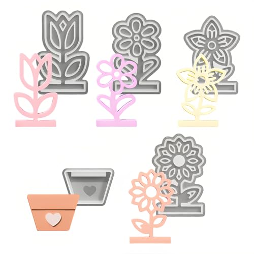 LUMOOM 5PCS Silikonform Blumen, Gießformen für Gips Kerzen Epoxidharz, Tulpen Sonnenblumen Gipsformen, DIY Deko Blumentopf Frühling LUMOOM 5PCS Silikonform Blumen, Gießformen für Gips Kerzen Epoxidharz, Tulpen Sonnenblumen Gipsformen, DIY Deko Blumentopf Frühling von LUMOOM