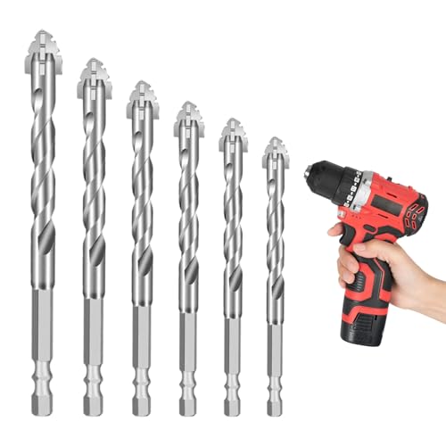 LUMOOM 6 Stück Sägezahnbohrer, Vierschneidiger Sägezahn Exzenterbohrer Set, Power bit Bohrer, 4/5/6/8/10/12 mm Fliesenbohrer Glasbohrer mit 4 Schneiden, für Beton, Glas, Keramik, Holz, Metall LUMOOM 6 Stück Sägezahnbohrer, Vierschneidiger Sägezahn Exzenterbohrer Set, Power bit Bohrer, 4/5/6/8/10/12 mm Fliesenbohrer Glasbohrer mit 4 Schneiden, für Beton, Glas, Keramik, Holz, Metall von LUMOOM