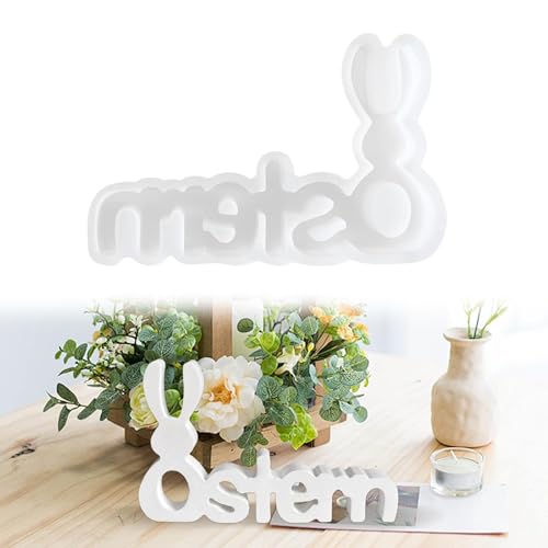 LUMOOM Silikonformen Gießformen Ostern, Giessformen Silikon, Silikonform Hase, Gips Zum Gießen, Silikonform Frühling für DIY Handwerk, Kerzen, Seife Oster Dekoration (Ostern) von LUMOOM