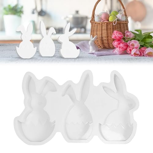 LUMOOM Silikonformen Gießformen Ostern, Osterhase & Ostereier Gießform fur Gips, Silikonform Ostern, Gießformen Silikon, Giessform Hase, Gießen für DIY Osterdeko (A) von LUMOOM