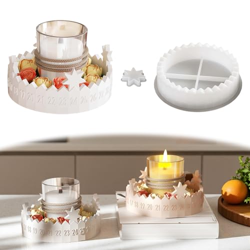 LUMOOM Silikonformen Gießformen Weihnachten, Gießform Adventskalender, Silikon Adventskranz Gießform, Stern Silikonform Kerzenhalter, Countdown Kalender LUMOOM Silikonformen Gießformen Weihnachten, Gießform Adventskalender, Silikon Adventskranz Gießform, Stern Silikonform Kerzenhalter, Countdown Kalender von LUMOOM