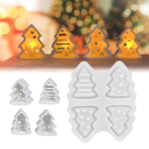 LUMOOM Silikonformen Gießformen Weihnachten, Gießform für Teelicht Kerzenhalter, Giessformen für Gips Epoxidharz Formen, Kreative Kerzenform Silikon Weihnachtsbaum Deko LUMOOM Silikonformen Gießformen Weihnachten, Gießform für Teelicht Kerzenhalter, Giessformen für Gips Epoxidharz Formen, Kreative Kerzenform Silikon Weihnachtsbaum Deko von LUMOOM