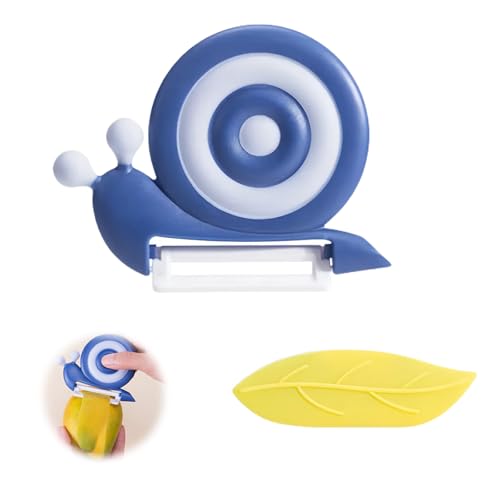 LUMOOM Sparschäler Schnecken, Sparschäler Kartoffelschäler Kinder, Keramik Kartoffelschäler, Gemüseschäler mit Rutschfester Griff, Ergonomischer Spargelschäler für Obst, Gemüse (Lila) von LUMOOM