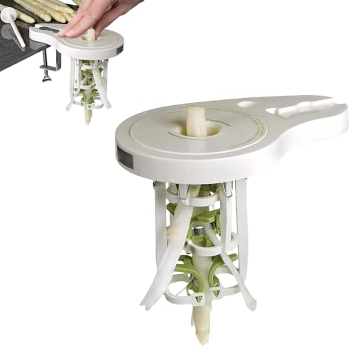 LUMOOM mit 6 Präzisionsklingen, manueller stromloser Schäler für Spargel und Gemüse, inklusive Stößel & Schraubzwinge zur Tischmontage, Weiß LUMOOM mit 6 Präzisionsklingen, manueller stromloser Schäler für Spargel und Gemüse, inklusive Stößel & Schraubzwinge zur Tischmontage, Weiß von LUMOOM