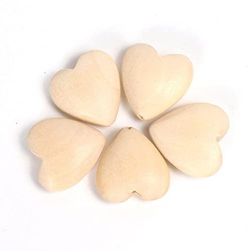 LUMoony 10pcs 20 mm/25 mm natürliche unbehandelte Holzherzen mit Löchern Herzform Holzperlen Ooden Spacer Beads Lose Perlen mit Löchern Bastelzubehör LUMoony 10pcs 20 mm/25 mm natürliche unbehandelte Holzherzen mit Löchern Herzform Holzperlen Ooden Spacer Beads Lose Perlen mit Löchern Bastelzubehör von LUMoony