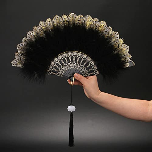LUMoony 1Pcs Faltfächer Handfächer mit Spitze Spitze Feder Handfächer mit Quastenanhänger Hochzeit Fächer Faltfächer Tanzfächer Für Hochzeiten Im Freien, Party, Tanz, Geburtstag Handheld Fan LUMoony 1Pcs Faltfächer Handfächer mit Spitze Spitze Feder Handfächer mit Quastenanhänger Hochzeit Fächer Faltfächer Tanzfächer Für Hochzeiten Im Freien, Party, Tanz, Geburtstag Handheld Fan von LUMoony