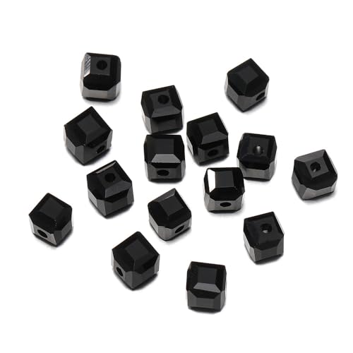 LUMoony Kristall Glas Perlen 50 Stück Würfel Glasperlen Transparentes Kristall für DIY Ketten Ohrringe Armband Schmuck Basteln Mini-Perlen Lose Abstandshalter-Perlen Edelstein-Perlen von LUMoony