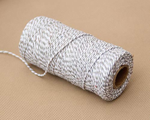 LUMoony MoonyLI Natürliche Schnurschnüre Craft Making Stricken Schnurseil Twisted Macrame Cord 2mm Baumwollschnurseil Farbige Baumwollschnur 100m von LUMoony