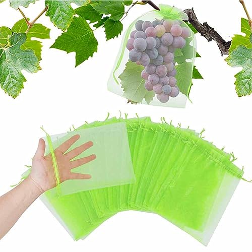 LUMoony Traubenschutzbeutel 100pcs Frucht-Schutzbeutel Trauben Schutzbeutel Organzabeutel Garten Netzbeutel für Garten Zum Verhindern Wespen Fruchtfliegen Insekt Vöge Weintrauben Schutzbeutel von LUMoony