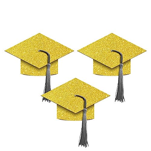 Weinflasche Abdeckung Mini Doktor Bachelor Hut mit Quasten 10Pcs Mini-Abschlusskappen Doktorhut Weinflasche Deckt Doctor Hut Form Ornamente für Abschlussfeier Begünstigt Geschenke von LUMoony