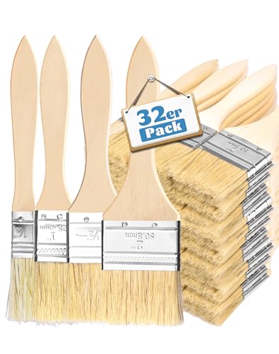 32Stk. Pinselset Malerpinsel Set 12.7/25.4/38.1/50.8mm Breite Flachpinsel Set Malerbedarf Pinsel Set für Malen Lack Lasur Wandfarbe Öl Lasurpinsel Holz DIY Lackpinsel zum Streichen Lasurpinsel 32Stk. Pinselset Malerpinsel Set 12.7/25.4/38.1/50.8mm Breite Flachpinsel Set Malerbedarf Pinsel Set für Malen Lack Lasur Wandfarbe Öl Lasurpinsel Holz DIY Lackpinsel zum Streichen Lasurpinsel von LUNEKUCK