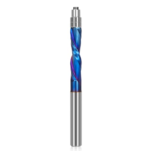 Downcut Spiral Flush Trim Router Bit 1/4 Shank, Solid Carbide Flush Trim Router Bits Spiral with Nano Coated, for Woodworking Trimming Downcut Spiral Flush Trim Router Bit 1/4 Shank, Solid Carbide Flush Trim Router Bits Spiral with Nano Coated, for Woodworking Trimming von LUNYEE