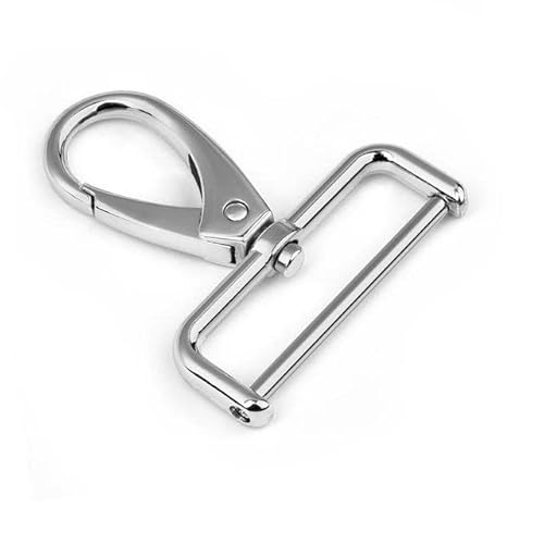 LUNYY 2 Stück Metall abnehmbare Karabinerhaken Schnallen für Lederband/Gürtel Schlüsselanhänger Gurtband Haustierleine Haken 5 Größen von LUNYY