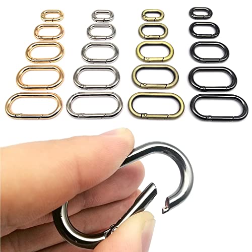 LUNYY 5 Stücke Ovaler Feder-O-Ring Öffnende Ledertasche Handtasche Riemenschnalle Connect Keyring Pendant Key Snap Clasp Clip Karabiner von LUNYY