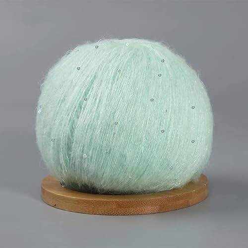 LUNYY 50 g Mohair Dünnes Strickgarn mit Pailletten Häkeln Flauschig Gestrickt Mode Baby Weiche Spitze Wollfaden Pullover Schal Perlen Garne von LUNYY