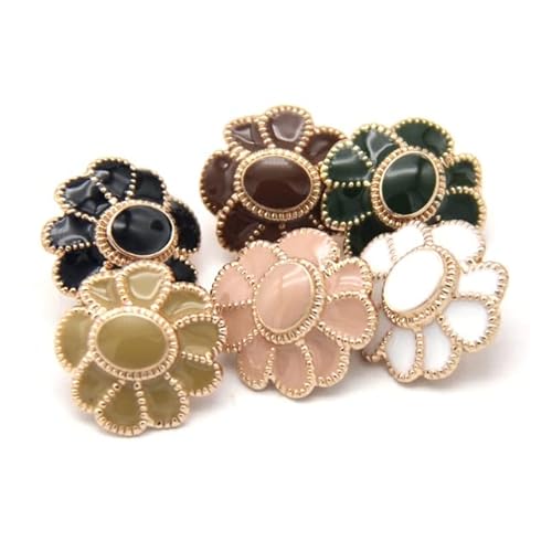 LUNYY 6 stücke Vintage Farbe Blume Gold Metall Nähen Knöpfe Für Kleidung Frauen Mantel Pullover Dekorative DIY Große Handgemachte Accessoires LUNYY 6 stücke Vintage Farbe Blume Gold Metall Nähen Knöpfe Für Kleidung Frauen Mantel Pullover Dekorative DIY Große Handgemachte Accessoires von LUNYY