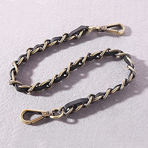 LUNYY DIY schwarzer PU-Leder-Geldbörsengriff 11 mm Ersatzmetall Gold, Silber, Bronze, Gun Black Schulter Umhängetasche Kettenriemen von LUNYY