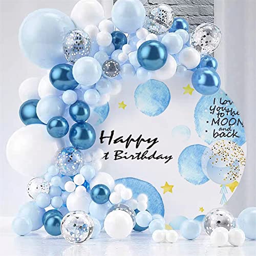 Luftballon Girlande Blau Pastell, 107 Stück Ballon Girlande Blau Weiß, Luftballons Geburtstag Party Deko mit Metallic Konfetti Ballons für Baby Shower, Babyparty, Hochzeit, Brautparty Luftballon Girlande Blau Pastell, 107 Stück Ballon Girlande Blau Weiß, Luftballons Geburtstag Party Deko mit Metallic Konfetti Ballons für Baby Shower, Babyparty, Hochzeit, Brautparty von LUOBITO