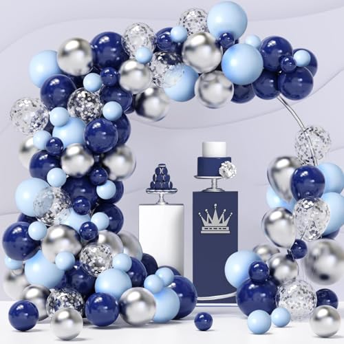 Luftballon Girlande Blau Silber, 120 Stück Ballon Girlande Dunkel Blau Silber, Luftballons Ballonbogen Marineblau Hellblau für Geburtstag Hochzeit Babyparty Abschluss Party Deko Luftballon Girlande Blau Silber, 120 Stück Ballon Girlande Dunkel Blau Silber, Luftballons Ballonbogen Marineblau Hellblau für Geburtstag Hochzeit Babyparty Abschluss Party Deko von LUOBITO