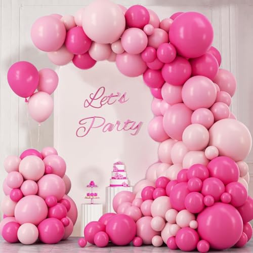 Luftballon Girlande Rosa, 112 Stück Ballons Girlande Rosa Baby Pastell Rosa, 18 12 10 5 Zoll Latex Ballons für Mädchen Frauen Geburtstag Hochzeit Babypaty Brautdusche Prinzessin Party Dekoration von LUOBITO