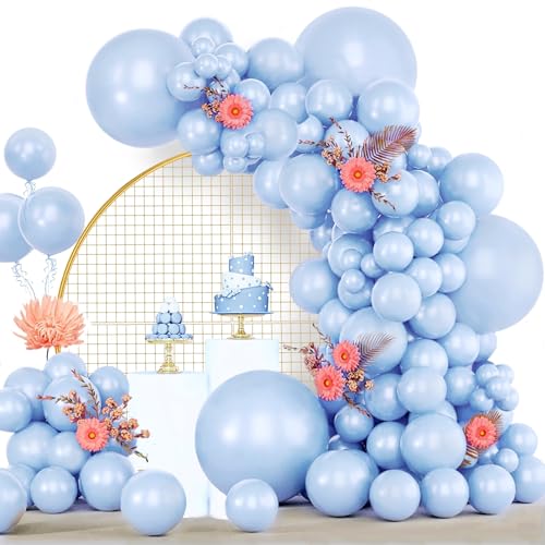 Luftballons Blau, 120 Stück Luftballon Girlande Hellblau, 18 12 10 5 Zoll Ballon Girlande Pastell Blau, Luftballons Geburtstag Babyparty Jahrestag Party Deko Luftballons Blau, 120 Stück Luftballon Girlande Hellblau, 18 12 10 5 Zoll Ballon Girlande Pastell Blau, Luftballons Geburtstag Babyparty Jahrestag Party Deko von LUOBITO