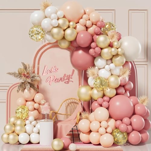 Luftballons Girlande Rosa, 138 Stück Retro Rosa Beige Weiß Gold Ballons Girlande, Luftballon Pastell Rosa Weiß Sand für Boho Geburtstag Hochzeit Baby Party Brautparty Pastoral Party Dekorationen Luftballons Girlande Rosa, 138 Stück Retro Rosa Beige Weiß Gold Ballons Girlande, Luftballon Pastell Rosa Weiß Sand für Boho Geburtstag Hochzeit Baby Party Brautparty Pastoral Party Dekorationen von LUOBITO