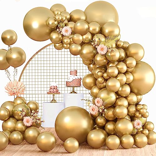 Luftballons Gold, 120 Stück Luftballon Girlande Gold Metallic, 18 12 10 5 Zoll Ballon Girlande Goldene, Luftballons Geburtstag Hochzeit Babyparty Jahrestag Party Deko Luftballons Gold, 120 Stück Luftballon Girlande Gold Metallic, 18 12 10 5 Zoll Ballon Girlande Goldene, Luftballons Geburtstag Hochzeit Babyparty Jahrestag Party Deko von LUOBITO