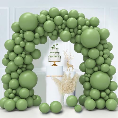 Luftballons Grün, 130 Stück Grüne Ballon Girlande, 18 12 10 5 Zoll Latex Helium Luftballon Girlande Salbeigrün, Olivgrüne Luftballons für Geburtstag Hochzeit Babyparty Dschungel Safari Party Deko Luftballons Grün, 130 Stück Grüne Ballon Girlande, 18 12 10 5 Zoll Latex Helium Luftballon Girlande Salbeigrün, Olivgrüne Luftballons für Geburtstag Hochzeit Babyparty Dschungel Safari Party Deko von LUOBITO