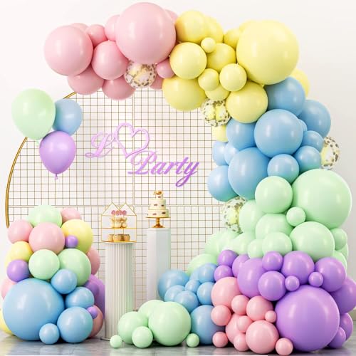 Luftballons Pastell, 120 Stück Luftballon Girlande Pastell, 18 12 10 5 Zoll Luftballons Pastellfarben, Regenbogen Luftballons Bunt Geburtstag Hochzeit Babyparty Party Deko von LUOBITO