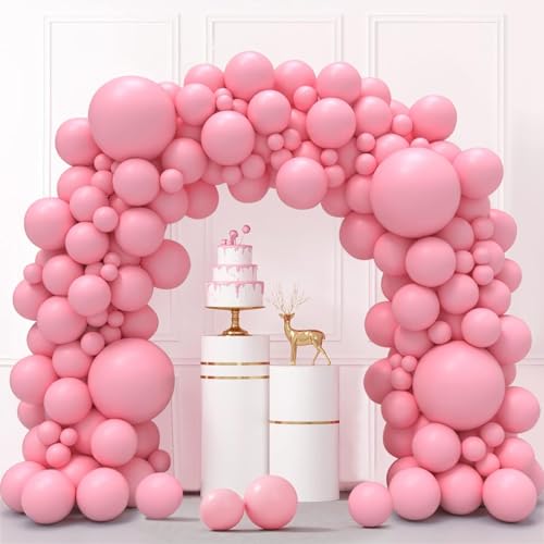 Luftballons Rosa, 130 Stück Ballon Girlande Pastell Rosa, 18 12 10 5 Zoll Helium Luftballon Girlande Macaron Rosa, Luftballons Geburtstag Mädchen Frauen Hochzeit Verlobung Party Dekorarion von LUOBITO