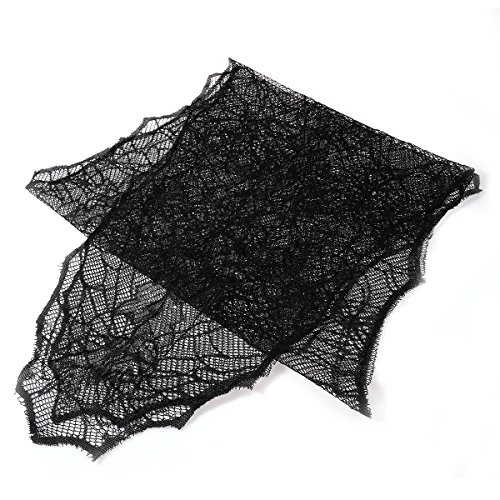 Halloween Tischläufer Tischdecke Spider Web Blätter Creepy Tischdecke Stoff für Halloween Dekorationen (schwarz) von LUOEM