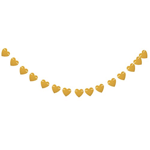 LUOEM Gold Glitter Herz Girlande Banner Dekoration für Valentinstag Hochzeit Geburtstag Baby Shower Party Dekorationen von LUOEM