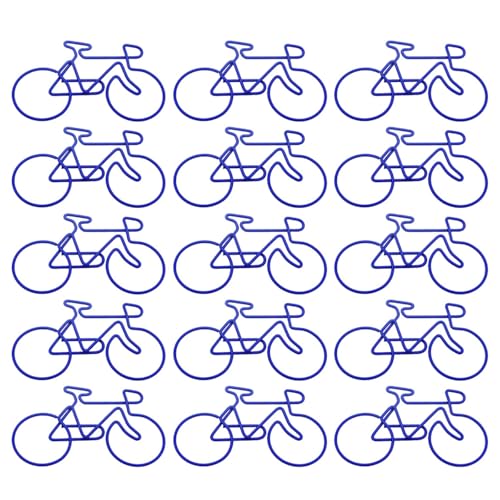 LUOFENG 15 Stück Fahrrad-Büroklammern, kleine Büroklammern, Metall, Aktenklammern, Buchmarker-Clips für Dokumente, Papier, Foto-Organisation von LUOFENG