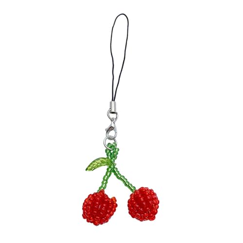LUOFENG Entzückender und lebendiger Kirsch-Handy-Anhänger, handgefertigter Schlüsselanhänger, Ornament-Accessoire für Jugendliche und Fotografie-Enthusiasten LUOFENG Entzückender und lebendiger Kirsch-Handy-Anhänger, handgefertigter Schlüsselanhänger, Ornament-Accessoire für Jugendliche und Fotografie-Enthusiasten von LUOFENG