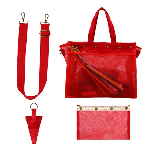 LUOFENG Garntasche, Reise-Handtasche, Netz-Stricktasche, Garn-Aufbewahrungskorb, Organizer, Häkelnadeln, Nadel, Wollhalter, Organizer, Tasche von LUOFENG