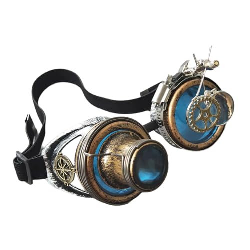 LUOFENG Steampunk-Brille mit farbigen Gläsern, verstellbarer Riemen, für Männer und Frauen, Halloween, Cosplay, Vintage, Gothic, Steampunk, Brillen LUOFENG Steampunk-Brille mit farbigen Gläsern, verstellbarer Riemen, für Männer und Frauen, Halloween, Cosplay, Vintage, Gothic, Steampunk, Brillen von LUOFENG