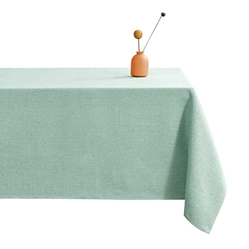 LUOLUO Tischdecke Leinenoptik 145 x 300 cm Hellgrün Eckig Wasserdicht Abwaschbar LUOLUO Tischdecke Leinenoptik 145 x 300 cm Hellgrün Eckig Wasserdicht Abwaschbar von LUOLUO