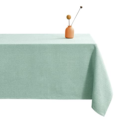 LUOLUO Tischdecke Leinenoptik tischdecke abwaschbar Tischtuch Leinen Tischwäsche Eckig Wasserdicht Tischdecke Hellgrün-Neu 140 x 240 cm von LUOLUO