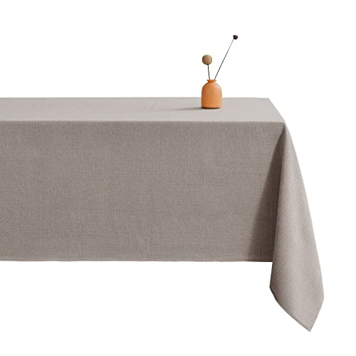 LUOLUO Tischdecke Leinenoptik tischdecke abwaschbar Tischtuch Leinen Tischwäsche Eckig Wasserdicht Tischdecke Reisbraun 145 x 300 cm von LUOLUO
