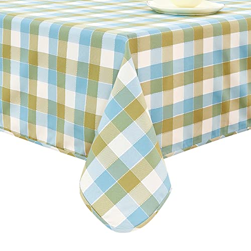 LUOLUO rechteckige Tischdecke, Karierte Tischdecke, maschinenwaschbar, für Ostern, Thanksgiving, Weihnachten, Wochentage, Neujahr, Geburtstag, Abschlussball, Outdoor Grün/Weiß/Blau 140 x 180 cm LUOLUO rechteckige Tischdecke, Karierte Tischdecke, maschinenwaschbar, für Ostern, Thanksgiving, Weihnachten, Wochentage, Neujahr, Geburtstag, Abschlussball, Outdoor Grün/Weiß/Blau 140 x 180 cm von LUOLUO