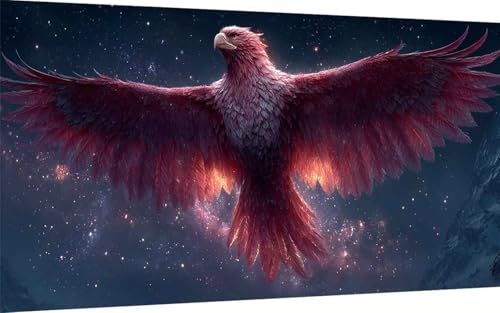 Diamond Painting Adler Diamond Painting XXL 70x140cm, 5D Crystal Art Sternenhimmel Muster DIY Eckige Steine Vollbohrer Mosaik Bastelset Erwachsene für Zimmer Deko Wohnzimmer, Geschenke -ly2507Y9 von LUOLYYEI